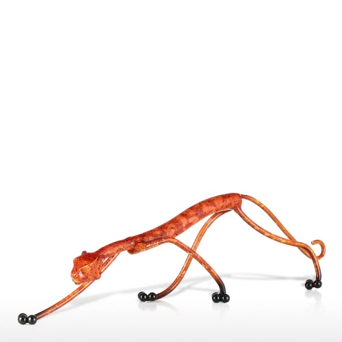 Prawl Leopard Tooarts Iron Sculpture Home Decoration Crafts Animal Sculpture