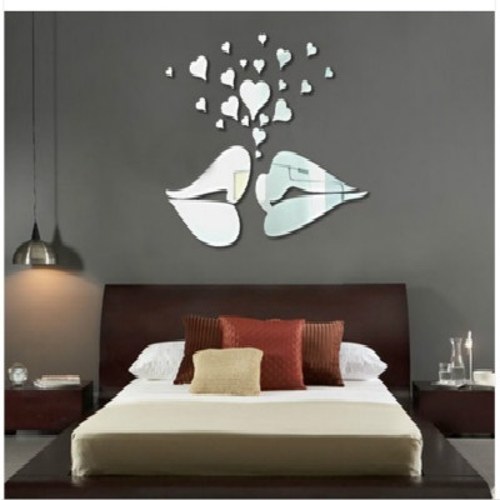 Peach heart mirror pegatinas de pared art mirror stickers