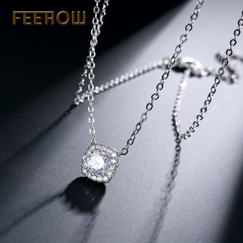 

FEEHOW ожерелье изысканное белое золото inlaid