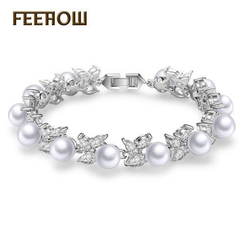 

FEEHOW Корея Crystal Pearl Zircon Браслет