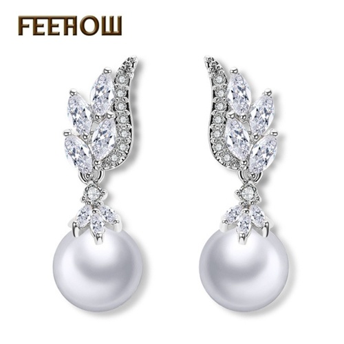 FEEHOW Europe and the United States fashion simple pearl earrings