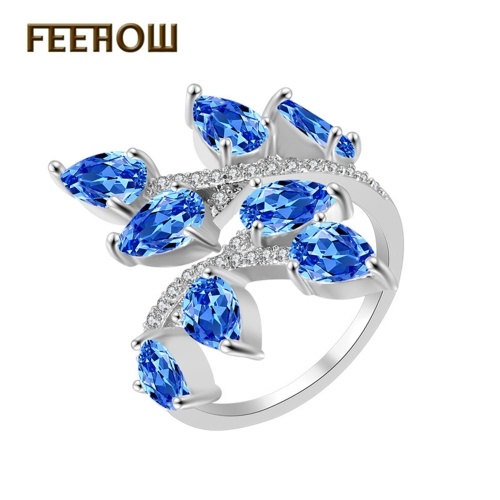 FEEHOW high quality inlaid zircon platinum-plated ring