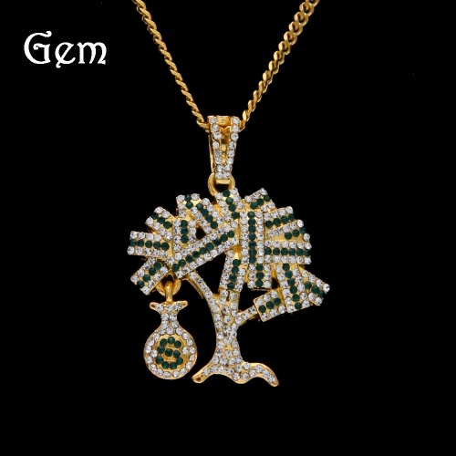 

Hip Hop Tide Brand Jewelry New Money Tree USD Money Bag