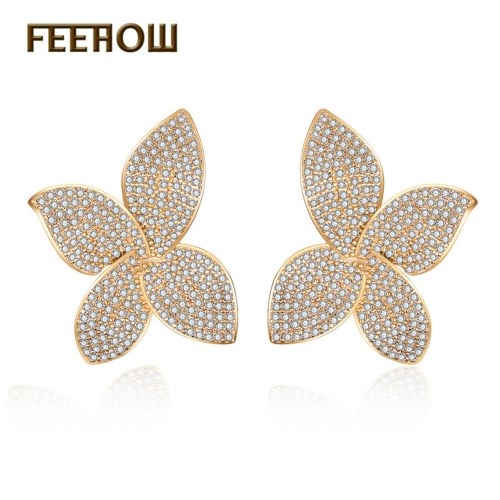 

FEEHOW foreign trade hot selling European and American style four-leaf clover earrings