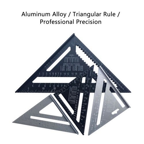 

British System / Metric System Triangular Rule 90° Wide Bottom Thicken Aluminium Alloy Carpenter's Square 45° Angle Square