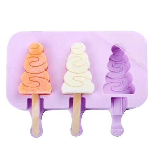 

Food Grade Soft Silica Gel 2/3 Conjoined Ice Cream Mould