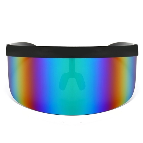 

Oversize Sunglasses Retro Futuristic Shield Visor Face Mask Colorful Sun-proof Dust-proof Anti-spray Goggles Side and Front Face Coverage Biking Motorcycling