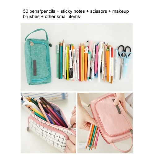 

Simple Cute Pen Pencil Case Big Capacity Canvas Storage Bag