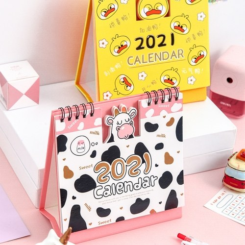 

5.9''x6.3'' Mini Desk Calendar Cartoon Monthly Standing