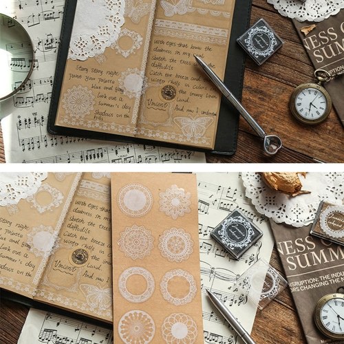 

White Lace Stickers Set