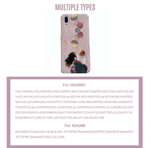 

Shockproof Phonecase Cover Hard Shells Slim Matte Full-Body Protective Anti-Slip Cellphone Cover with Pinky Cartoon Cute Girl Balloon Design For XIAOMI For HUAWEI (Huawei NOVA2S)