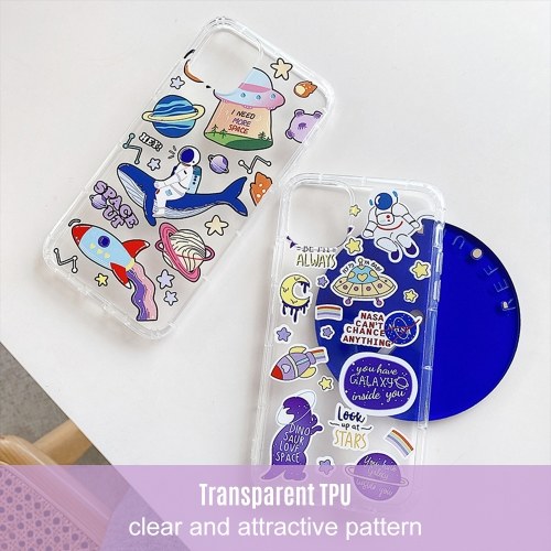 

Phonecase Transparent Whale Dinosaur Astronaut Spaceship Planet Designs Soft TPU Cover Phone Shells Shockproof Slim Flexible Protective Anti-Slip Cell Phone Cover for iphone