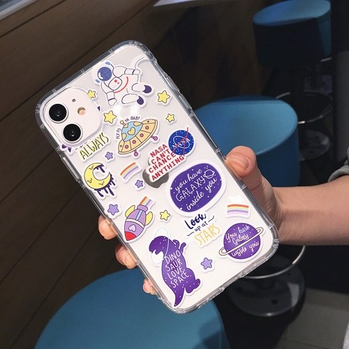 

Phonecase Transparent Whale Dinosaur Astronaut Spaceship Planet Designs Soft TPU Cover Phone Shells Shockproof Slim Flexible Protective Anti-Slip Cell Phone Cover for iphone