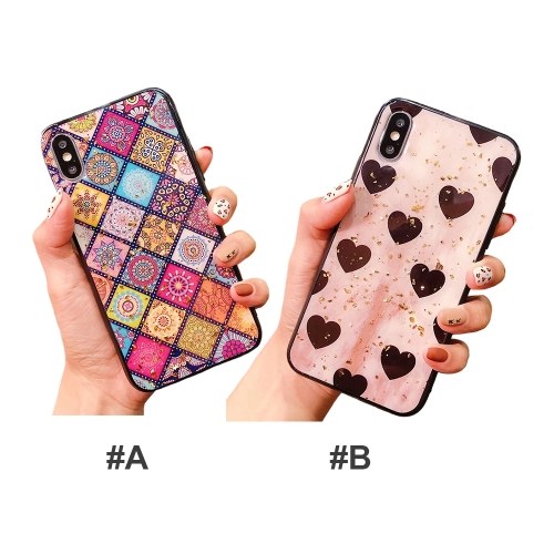 

Soft TPU Glittery Phonecase Gold-Foil Embedded with Multi Color Grid Patterns Full-Body Protective Anti-Slip Cell Phone Cover Back Cover Bumper Shockproof Cover For iphone