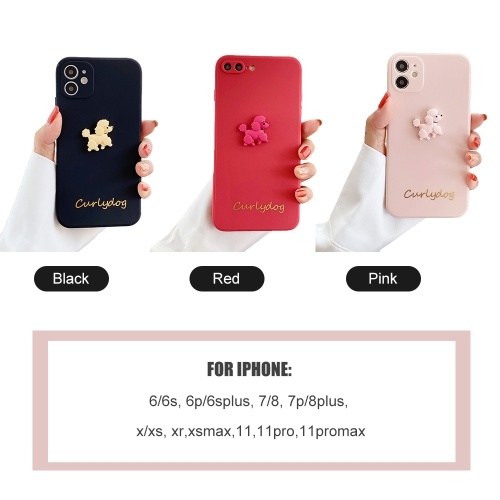 

Soft TPU 3D Phonecase with Cute Animal Cartoon Dog Design Gold-Stamping Character Full-Body Protective Anti-Slip Cell Phone Cover Back Cover Bumper Shockproof Cover For iphone