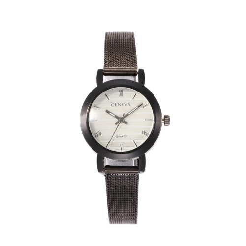 

Simple Roman Numeral Time Quartz Watch Women Fashion Alloy Mesh Band Wrist Watch