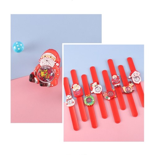 

Kids Watch Silicone Slap Bracelet Christmas Wristwatch Quartz Cartoon Toy Watches Gifts for Little Child Kids