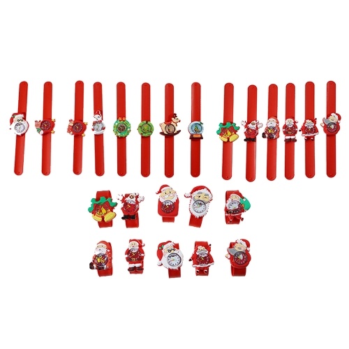 

Kids Watch Silicone Slap Bracelet Christmas Wristwatch Quartz Cartoon Toy Watches Gifts for Little Child Kids