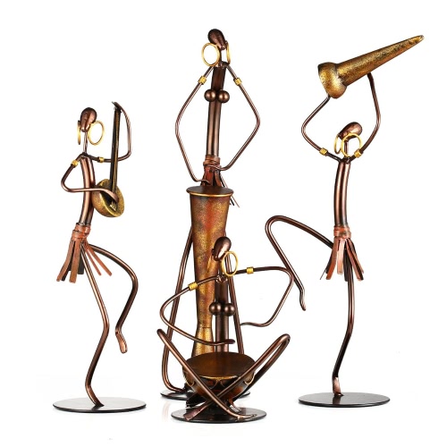 

Tribe Play Guitar Man Tooarts Iron Sculpture Home Decoration Crafts Figurine Sculpture