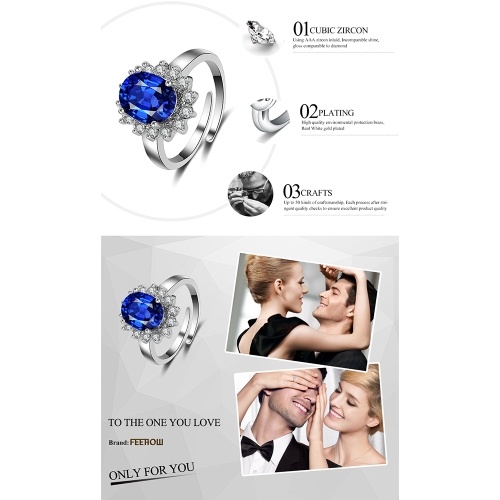 

FEEHOW petals micro-inlaid blue zircon ring