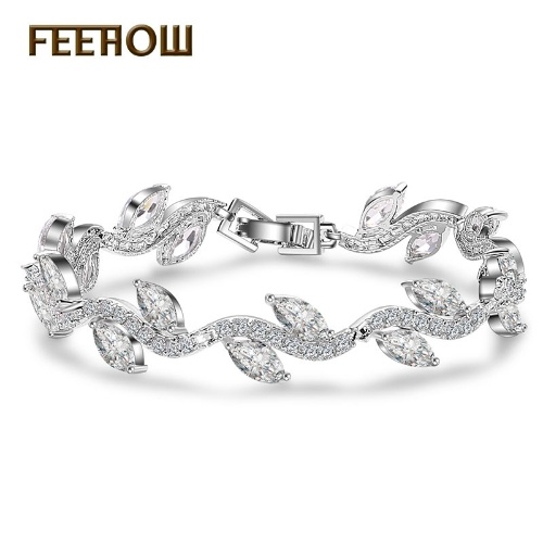 

FEEHOW cotyledon bracelet AAA zircon jewelry boutique bracelet