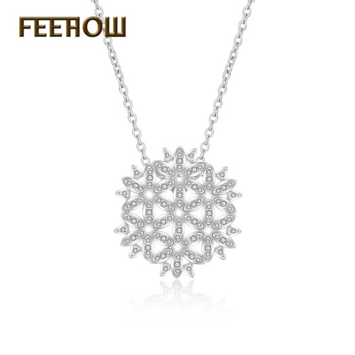 

FEEHOW jewelry inlaid rectangular zircon necklace
