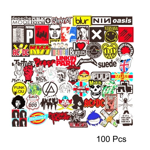 

100 Pcs ROCK Band Stickers Mixture Stickers