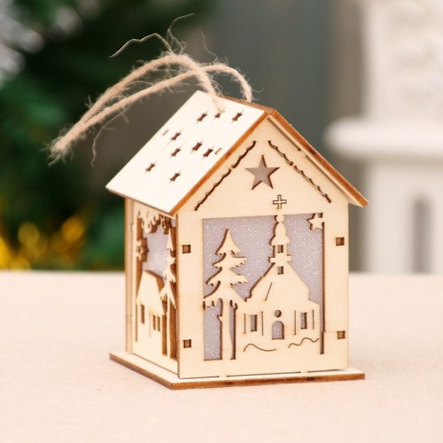 

Christmas decorations luminous wooden house snow house hotel bar