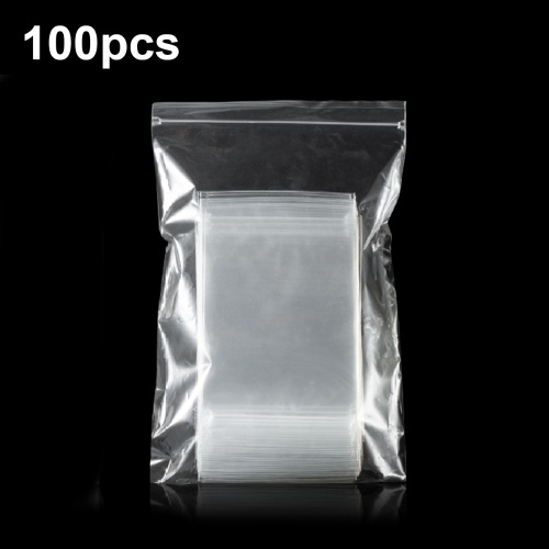 

100pcs Clear Poly Ziplock Bags Transparent Resealable Bags Self Sealing PP Plastic Bags 5.1 Mil Thick for Jewelry Clothes Commodity Gift