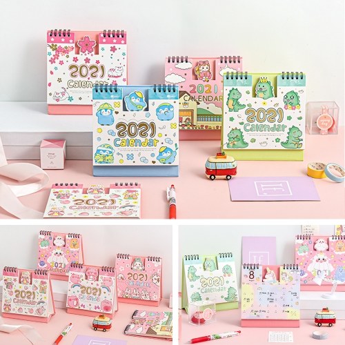 

5.9''x6.3'' Mini Desk Calendar Cartoon Monthly Standing