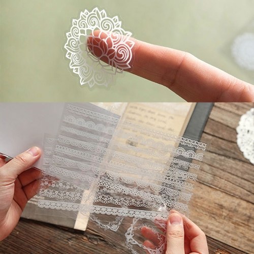 

White Lace Stickers Set