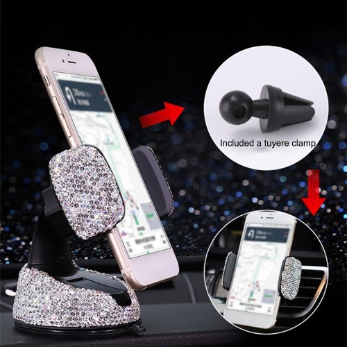 Soporte para teléfono móvil montado en ventosa de diamante.