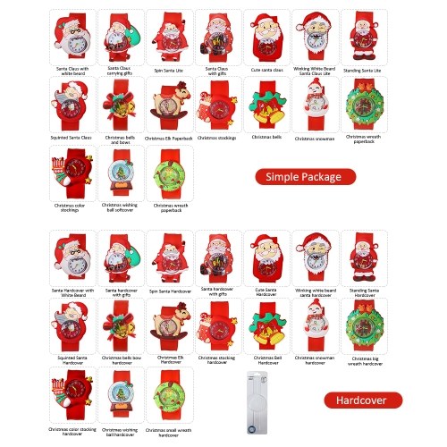 

Kids Watch Silicone Slap Bracelet Christmas Wristwatch Quartz Cartoon Toy Watches Gifts for Little Child Kids