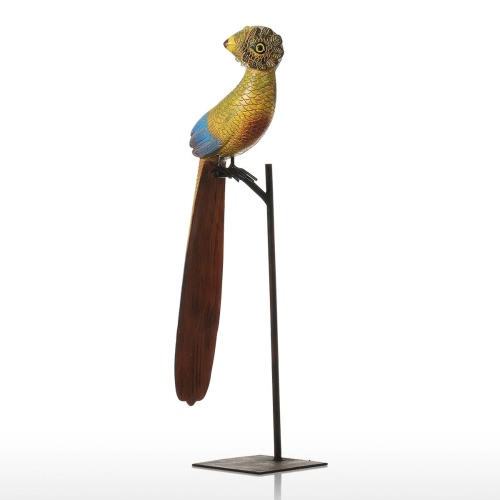 Tooarts Long-tail Bird Resin Sculpture Fiberglass Ornament Indoor Decor Statue Figurine Abstract Exaggerate Modern Art