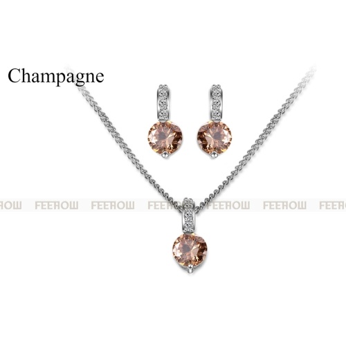fashion simple AAA zircon jewelry set necklace earrings