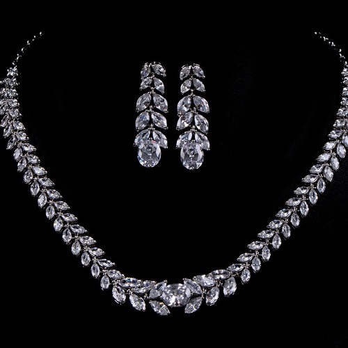 

FEEHOW Jewelry Earrings Necklace Bridal Wedding Set
