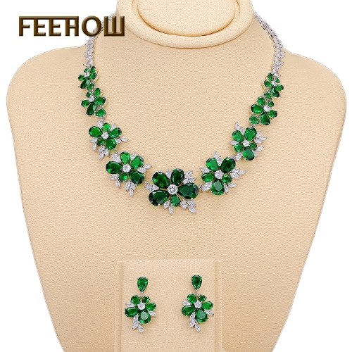 

two sets of bride wedding earrings necklace combination