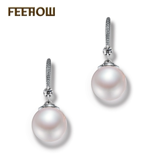 

FEEHOW Japan and South Korea trend pearl earrings micro-inlaid