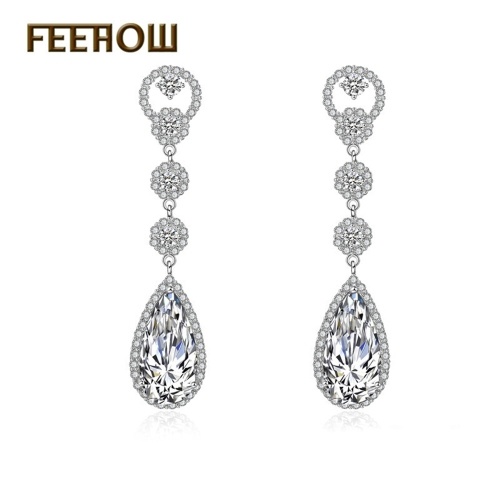 

Boutique shine AAA zircon micro-set long earrings