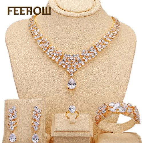 

FEEHOW luxury bride wedding zircon set chain