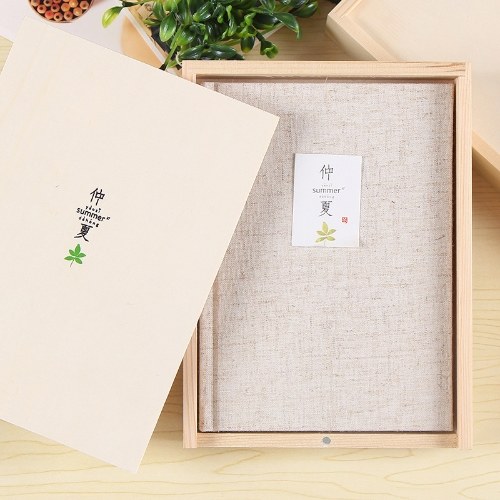 

color page wooden boxed book cloth notebook Notepad A5 Stationery