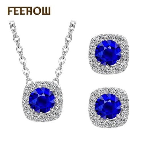 

FEEHOW water drop zircon earrings earrings pendant necklace