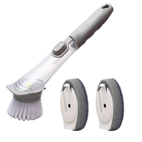 

Kitchen Scrubber Long Handle Automatically Add Liquid Detachable Brush