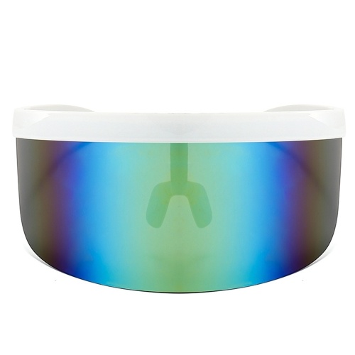 

Oversize Sunglasses Retro Futuristic Shield Visor Face Mask Colorful Sun-proof Dust-proof Anti-spray Goggles Side and Front Face Coverage Biking Motorcycling