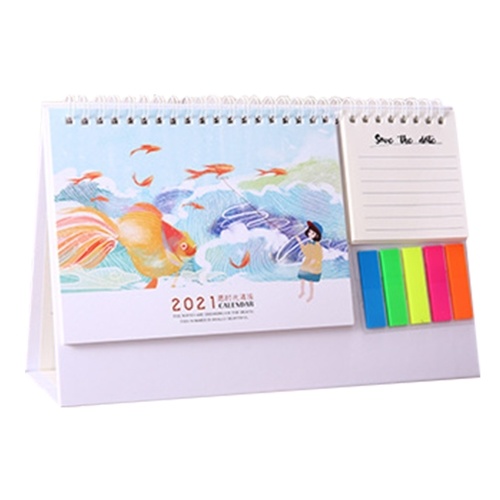 Cartoon Desk Calendar Monthly Standing Coil Calendar Table