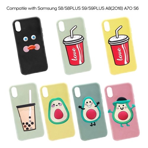 

Cartoon Milk Tea Coke Avocado Pattern Phone Case Compatile with Samsung S8/S8PLUS S9/S9PLUS A8(2018) A70 S6