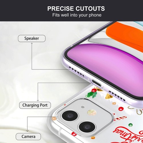 

Soft Thin TPU Xmas Phonecase Clear with Christmas Design Full-Body Protective Anti-Slip Cell Phone Cover Back Cover Bumper Shockproof Cover in Multiple Christmas Presents Patterns For iphone (SH200822A4)