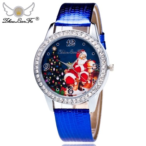 Cross-border explosion models Zhou Lianfa Zhoulianfa Business Life Waterproof Watch Couple Santa Watch Crocodile pattern blue