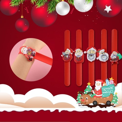 

Kids Watch Silicone Slap Bracelet Christmas Wristwatch Quartz Cartoon Toy Watches Gifts for Little Child Kids