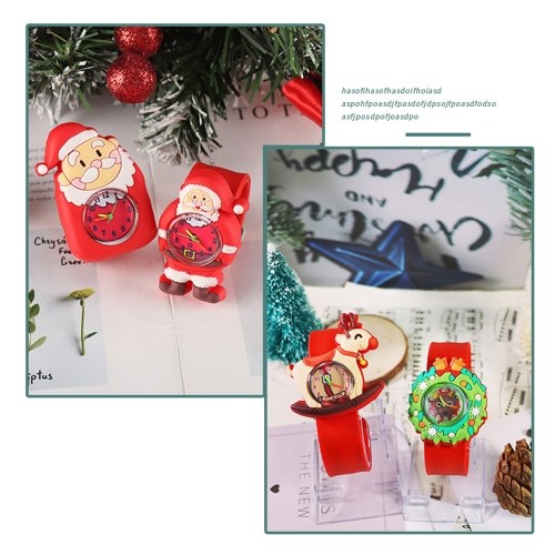 

Kids Watch Silicone Slap Bracelet Christmas Wristwatch Quartz Cartoon Toy Watches Gifts for Little Child Kids